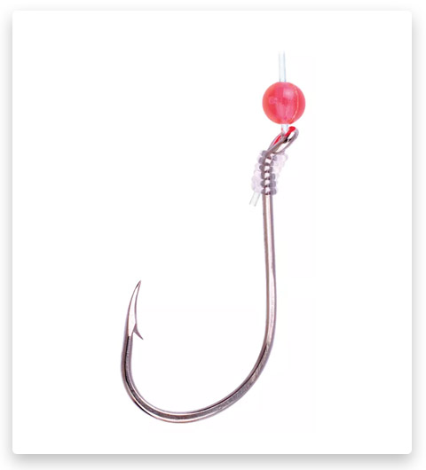 Eagle Claw Lazer Sharp Snelled Octopus Hook with Red Bead